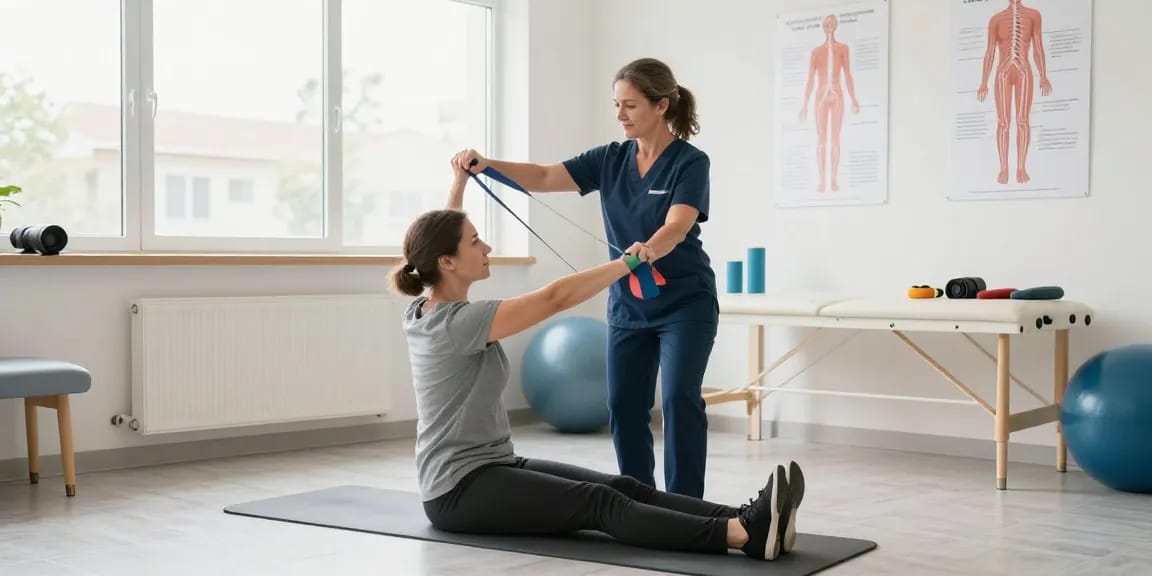 Behandlung von Polyneuropathie mit Physiotherapie in einem modernen Gesundheitszentrum.