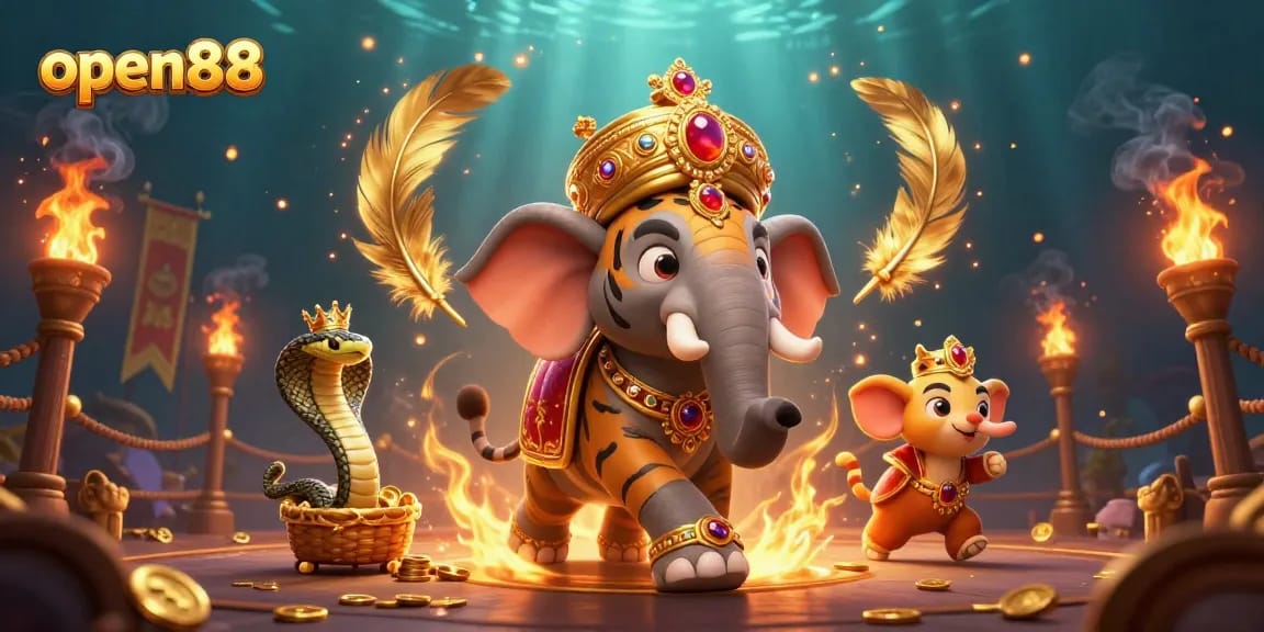 Engage with open88 in vibrant 3D casino art showcasing a royal atmosphere filled with energy.