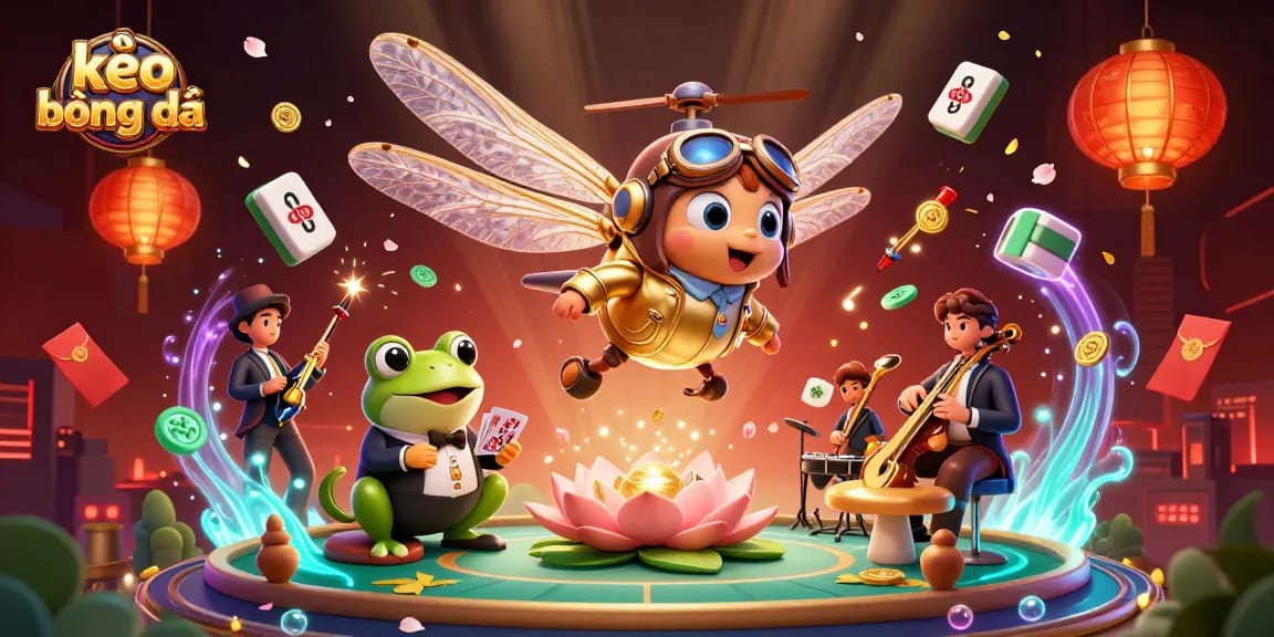 Engage with kèo bóng đá action through vibrant casino scene featuring unique characters and elements.
