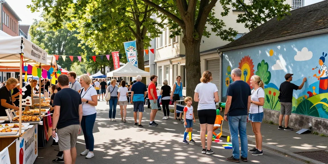 Festive community gathering in Bochum, showcasing local culture and joy.