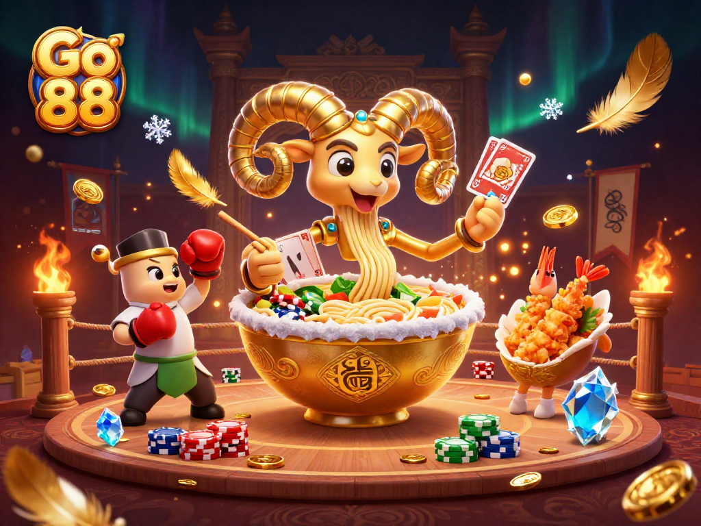 Engage with Go 88's vibrant casino atmosphere featuring a dynamic ramen dealer and cheerful sushi roles.