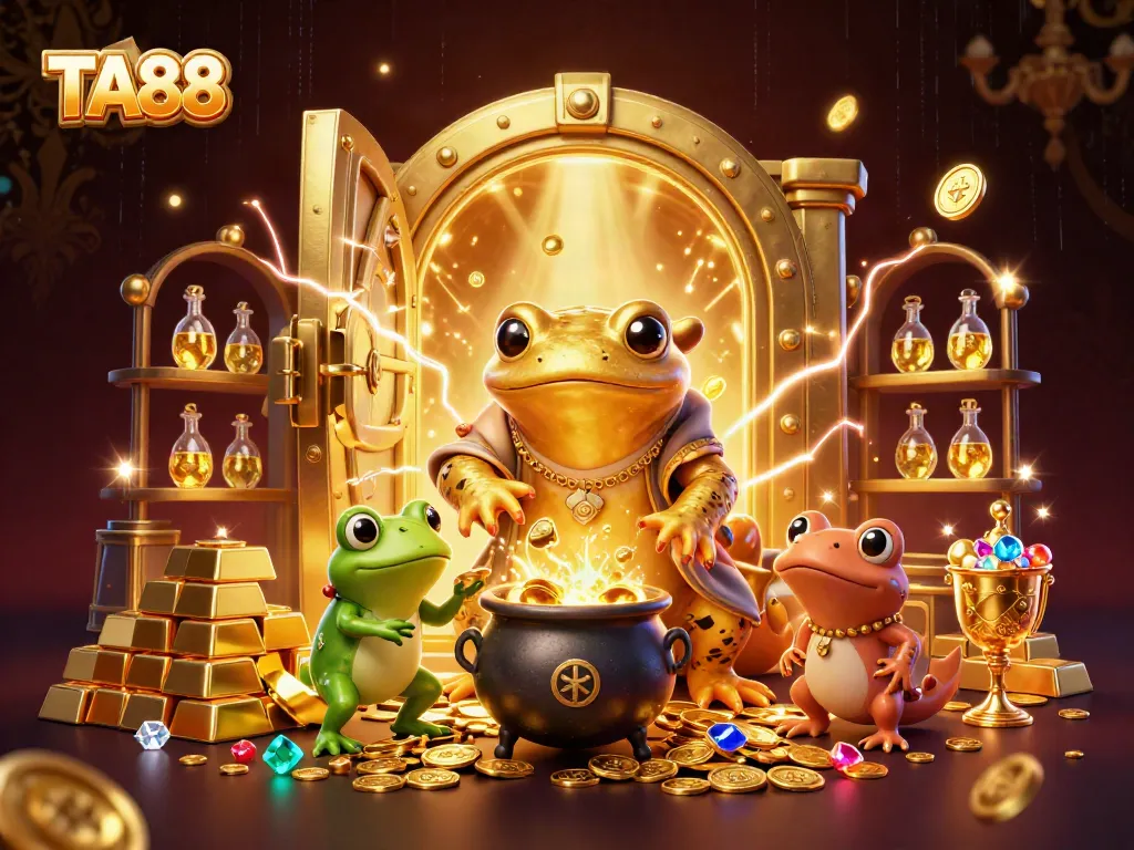 TA88 players exploring a magical world of golden winnings in a dynamic casino scene.