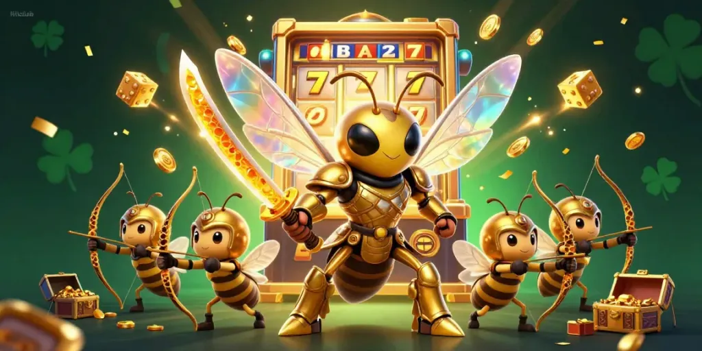 Hitclub's vibrant jackpot scene featuring dynamic slot symbols and lively characters in action.