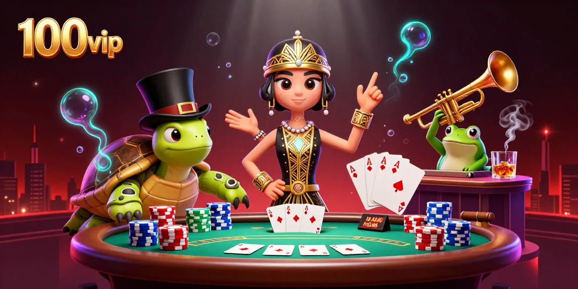Engage with 100vip's vibrant casino scene featuring iconic characters and rich gaming elements.