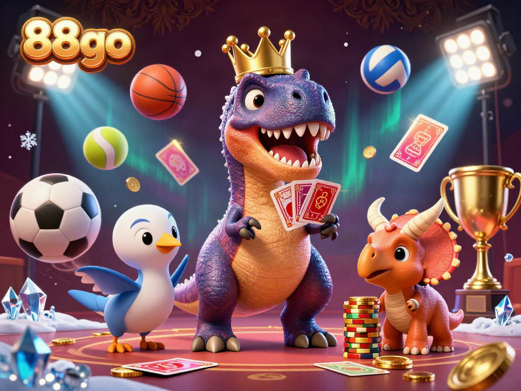 88go offers immersive gaming with vibrant characters, sports elements, and engaging casino scenes.