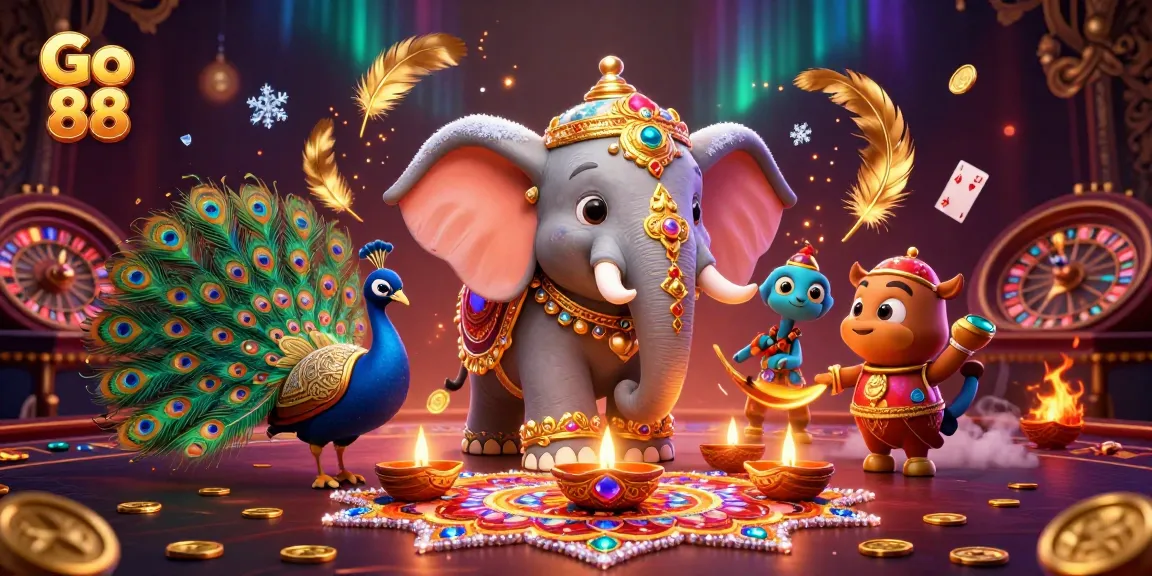 Engage in thrilling gameplay at Go 88 with vibrant casino elements and colorful characters.