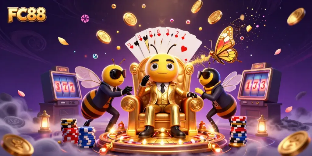 Experience FC88's vibrant gambling scene with thrilling casino games and dynamic characters.