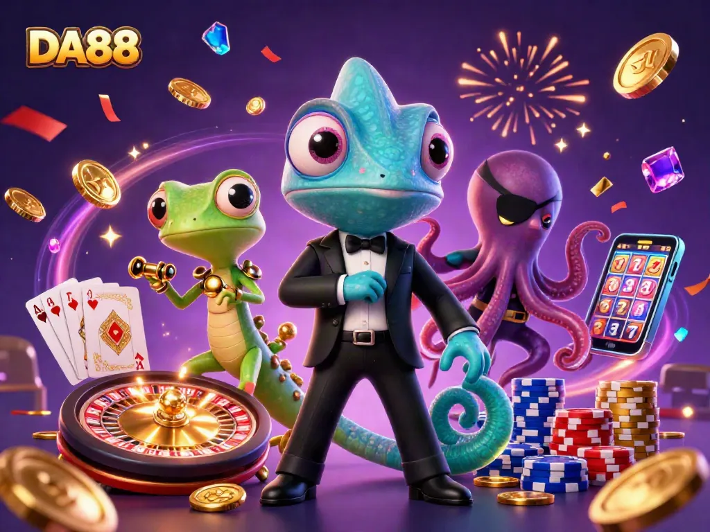 Engage with DA88's thrilling casino adventures featuring colorful characters and dynamic gaming elements.