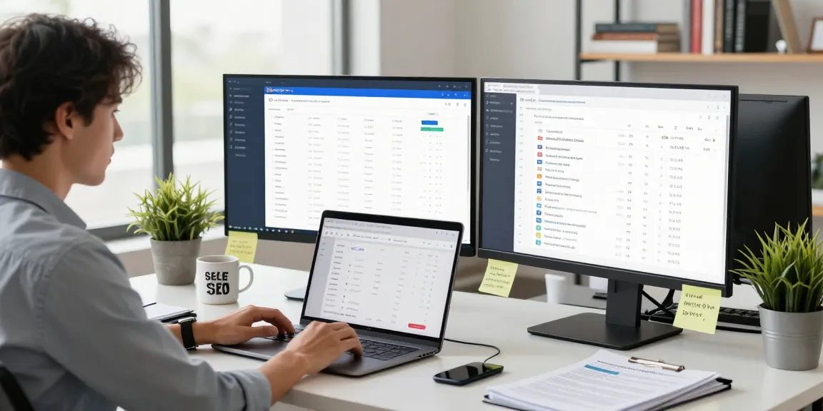 SEO Unterstützung Expertise in einem modernen Marketing-Arbeitsbereich, der Analysen und Strategien für digitales Wachstum präsentiert.
