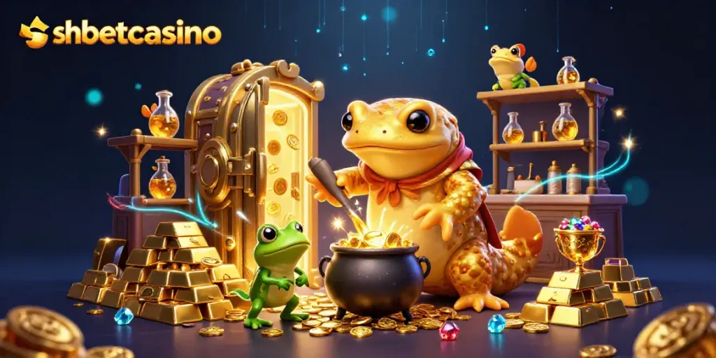 Experience shbetcasino excitement with a golden salamander alchemist amid a burst of treasure and charms.