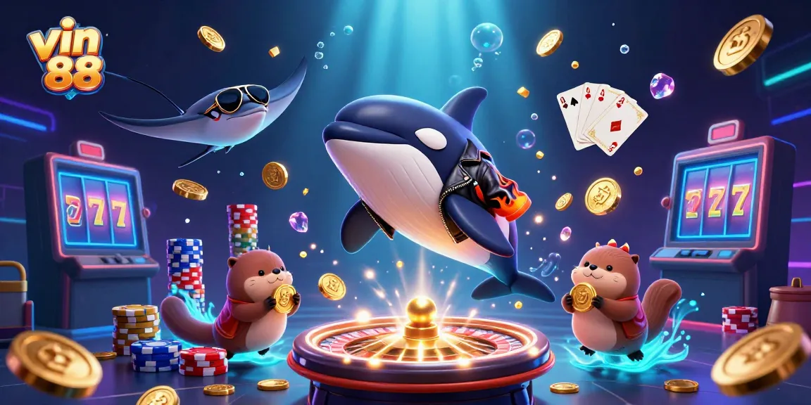 Experience the winning strategies and thrilling action of vin 88 with vibrant 3D casino elements in a dynamic scene.