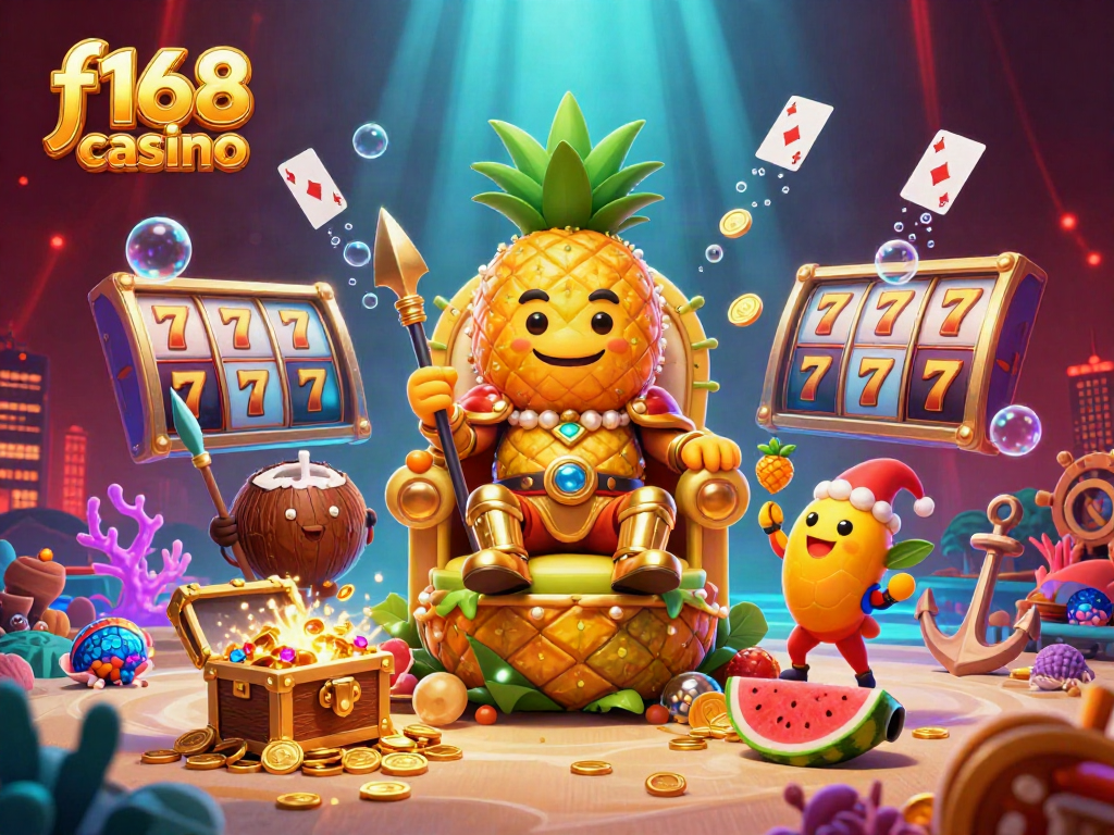 Experience vibrant gameplay at f168 casino with golden pineapple king and dynamic game elements.