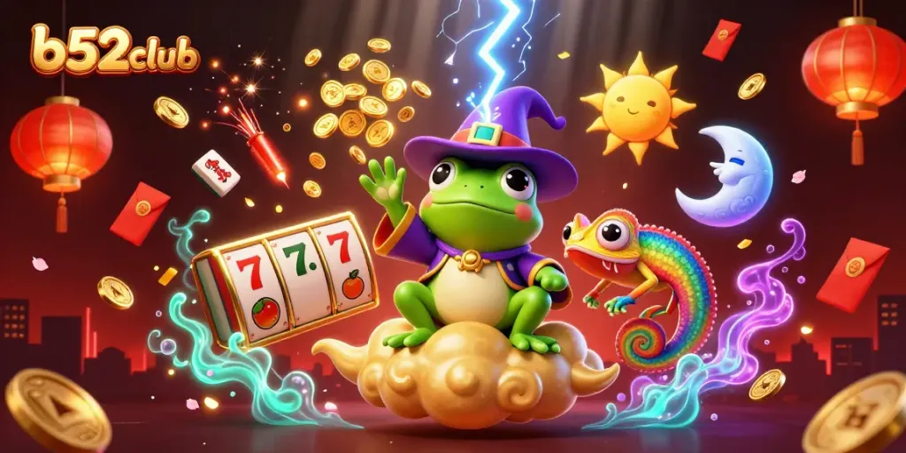 Win big at b52club with vibrant 3D casino elements and magical characters!