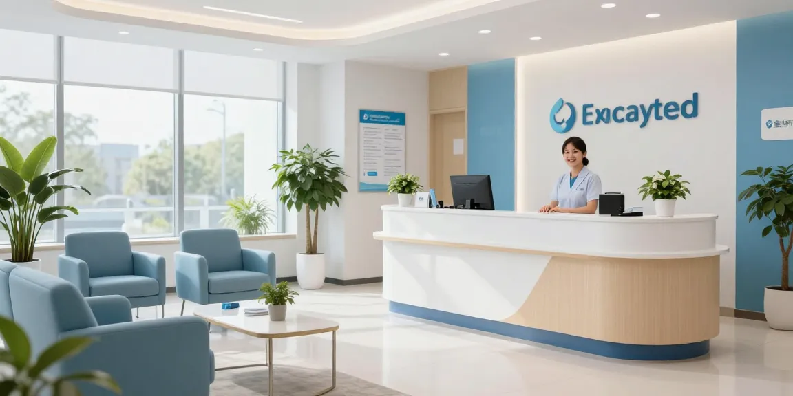 Ein Empfangsbereich im Prime Pharma Shop, der medizinische Dienstleistungen und Patientenpflege in einer einladenden Gesundheitsklinik widerspiegelt.