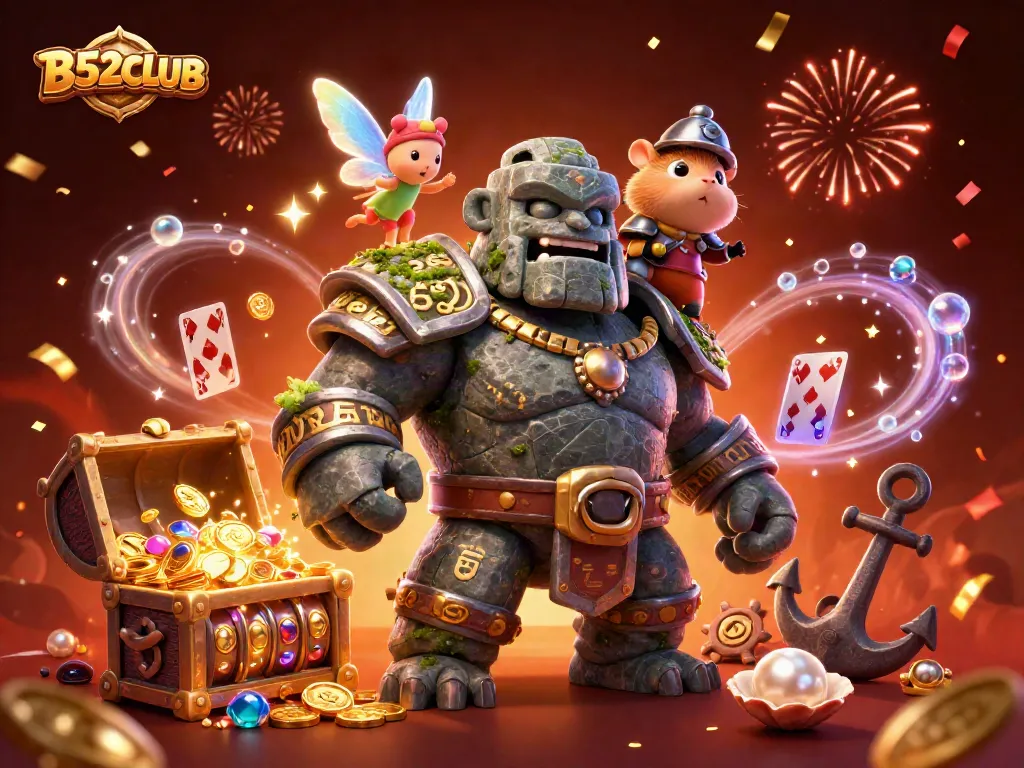 Engage in exciting gameplay at B52CLUB with slot reels and sparkling treasures!