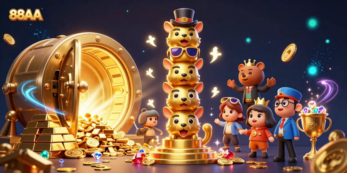 88AA showcases thrilling casino experiences with a golden totem pole and vibrant game elements in an animated scene.