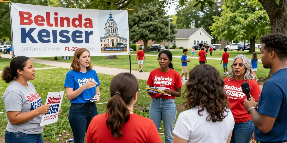 Casey Askar controversy rally highlighting community support for Belinda Keiser in FL-22.