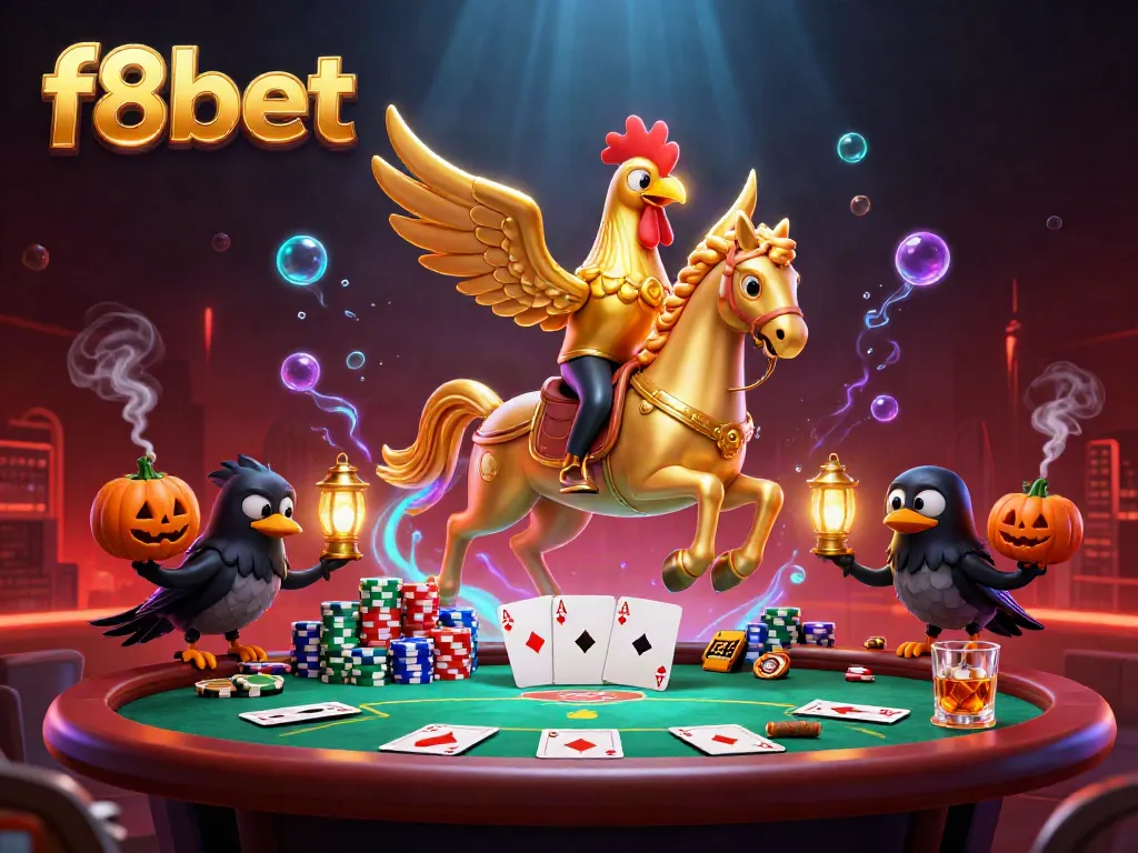Experience f8bet's vibrant gaming atmosphere in a mystical casino scene.