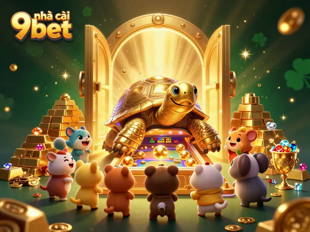 Join the excitement at nhà cái 9bet with vibrant scenes of gambling, treasure, and entertainment.