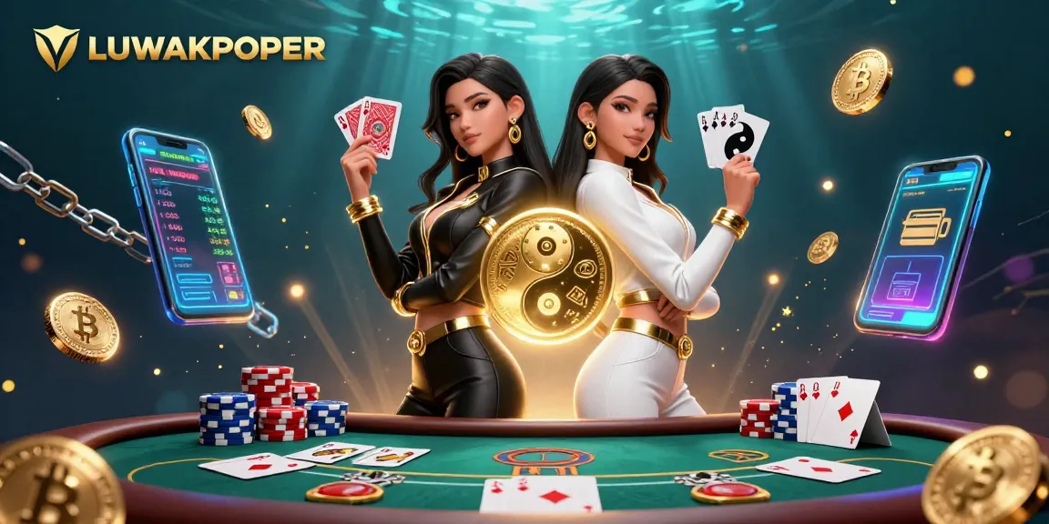 LUWAKPOKER offers dynamic poker action with stunning visuals of Asian women holding cards.