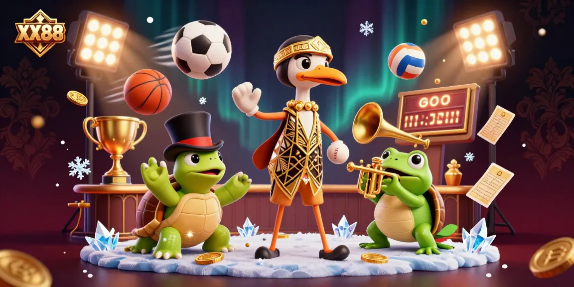 Engage in betting excitement with XX88 featuring 3D characters and dynamic sports elements.