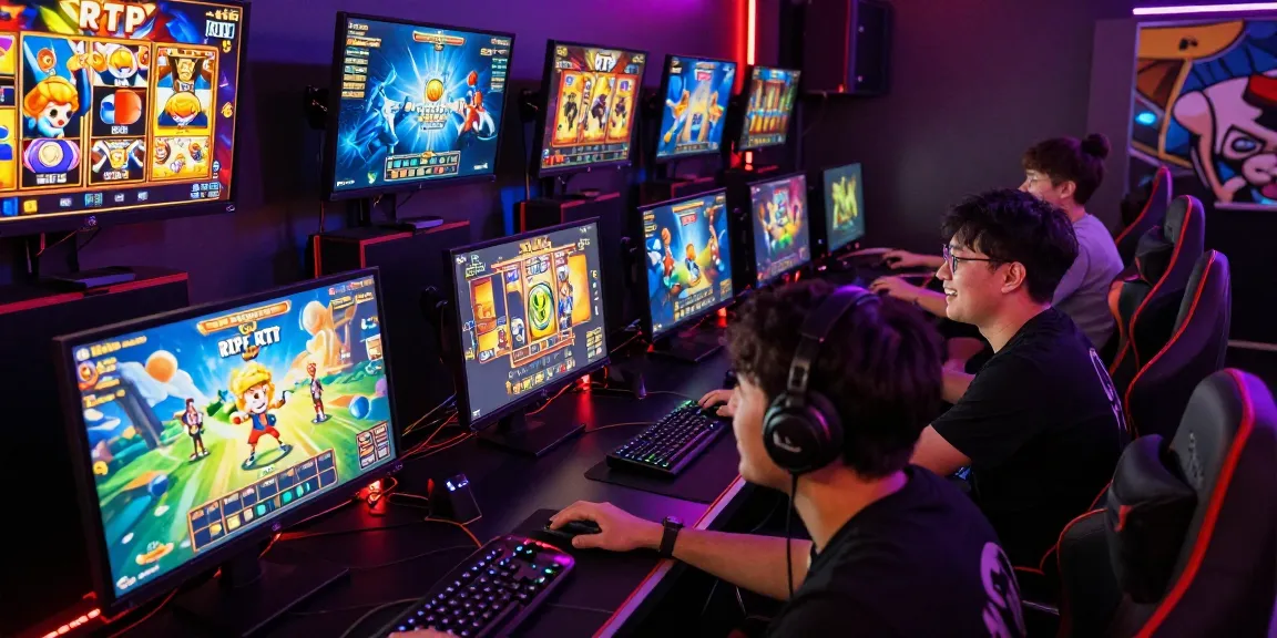 CICAKWIN gaming scene with avid players enjoying vibrant slot games in an engaging online environment