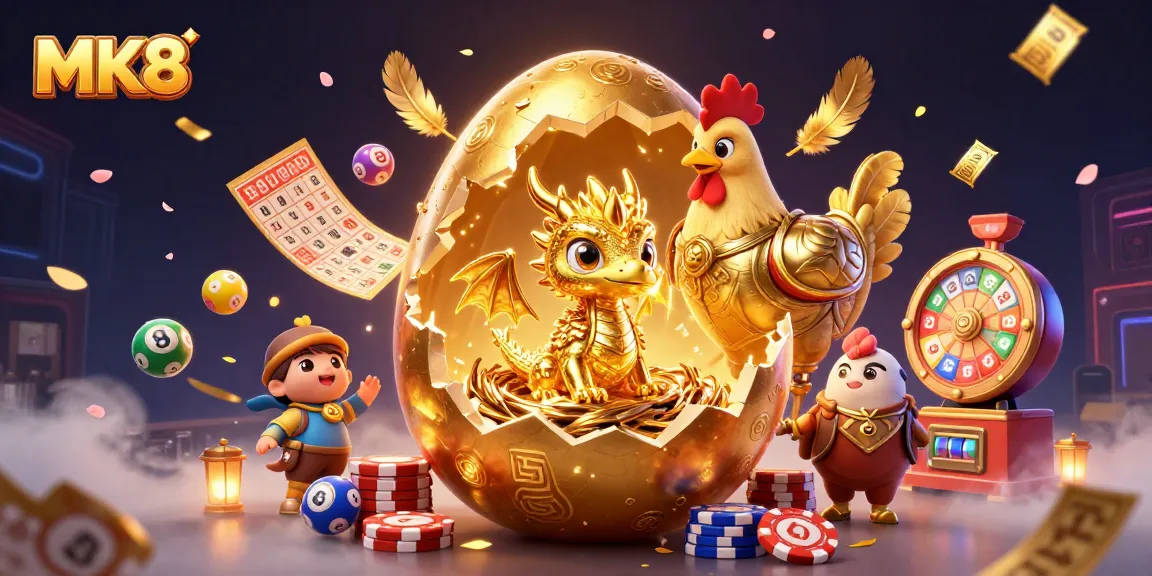 Experience thrilling MK8 gameplay with a dynamic scene of a crystalline gold dragon nested in poker chips.