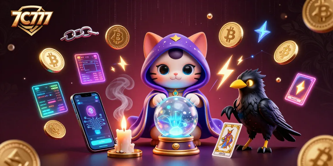 Engage with 7C777 in this mystical casino world filled with animated fortune and crypto elements.
