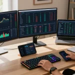 Hitpaw Edimakor in einer modernen Krypto-Handelsumgebung mit Bitcoin-Preischarts und DeFi-Dashboard.